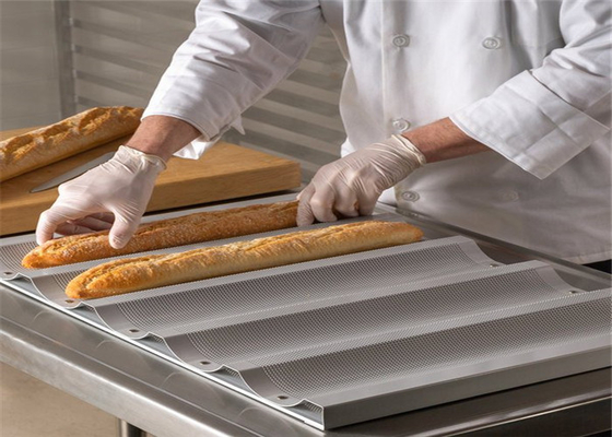 RK Bakeware China Foodservice NSF 5 ложек Алюминиевый хлебопекарный поднос Нонстик Широкий слот Багует французская хлебная сковородка