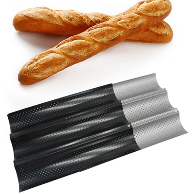 RK Bakeware China Foodservice NSF Перфорированные 3-слотные формы Багуетта Пекарная поднос Французская хлебная сковородка