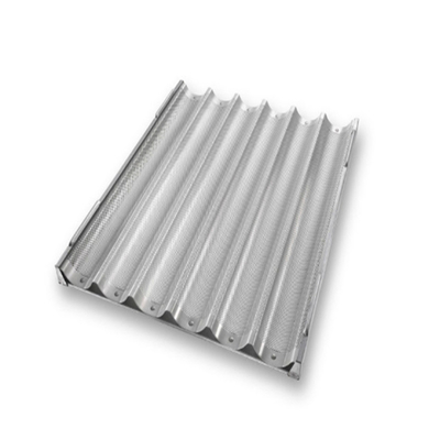 RK Bakeware China Foodservice NSF Сиконовый глазурованный 800*600 мм 8 флейты Канал Алюминиевый Французский Багет Пекарня