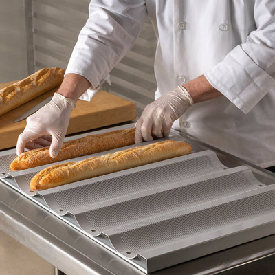 RK Bakeware China Foodservice NSF 5 Loaf Glazed Aluminum Baguette Baking Tray Французская хлебная сковородка