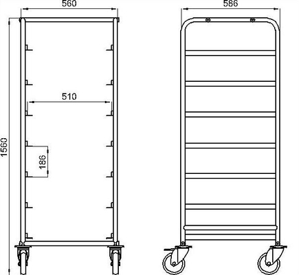 RK Bakeware China-15 Pan End Load Undercounter Prep Top Sheet / Bun Pan Rack - смонтированный